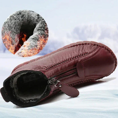 👢 Women's Winter Warm Leather Ankle Boots