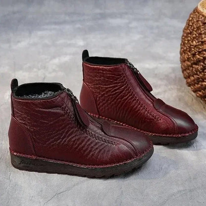 👢 Women's Winter Warm Leather Ankle Boots