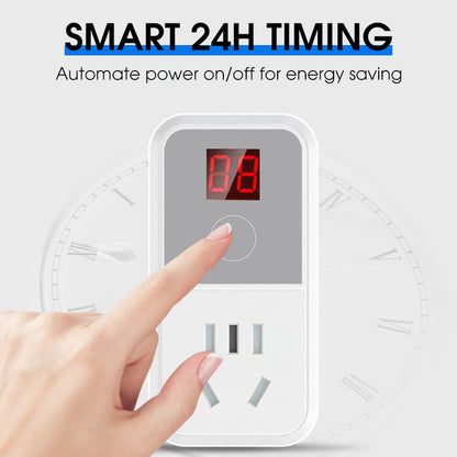 🛡️⚡Programmable Digital Timer Outlet， Save Energy & Automate Your Home！💡🔌 Ideal for Lights， Holiday Decor， Aquariums – Easy to Set， DST Ready.