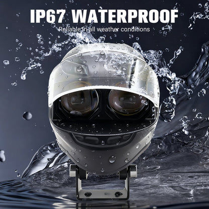 Motorcycle Dual-Beam External Spotlight / Strobe & Variable Light Mode