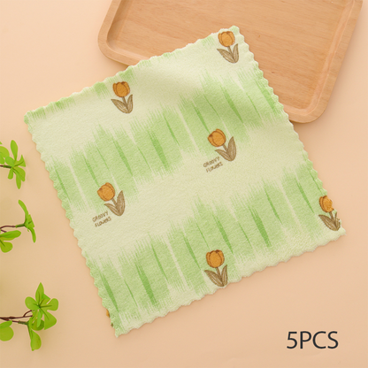 5PCS Set of Coral Fleece Absorbent Lint-Free Dishcloths for Home Use🫧