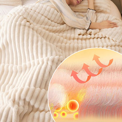 🛍️ 50% Off – Cozy Flannel Throw Blanket with Rabbit Fur Look – Soft, Lightweight & Versatile – Ideal for Office, Sofa & Travel 🛋️