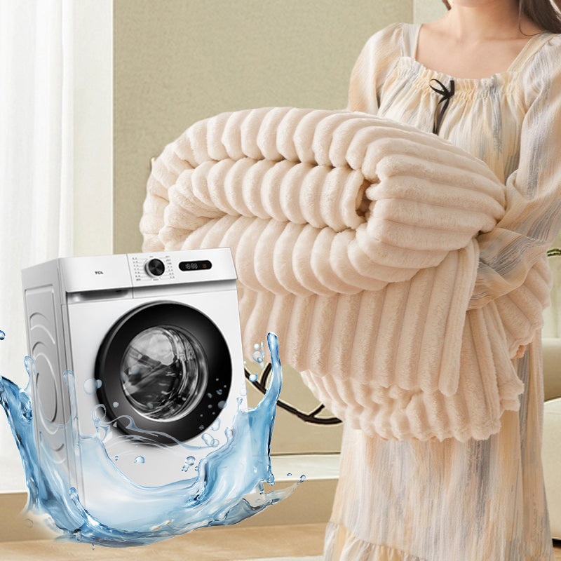 🛍️ 50% Off – Cozy Flannel Throw Blanket with Rabbit Fur Look – Soft, Lightweight & Versatile – Ideal for Office, Sofa & Travel 🛋️