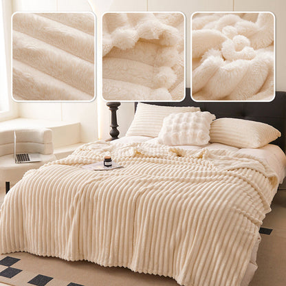 🛍️ 50% Off – Cozy Flannel Throw Blanket with Rabbit Fur Look – Soft, Lightweight & Versatile – Ideal for Office, Sofa & Travel 🛋️