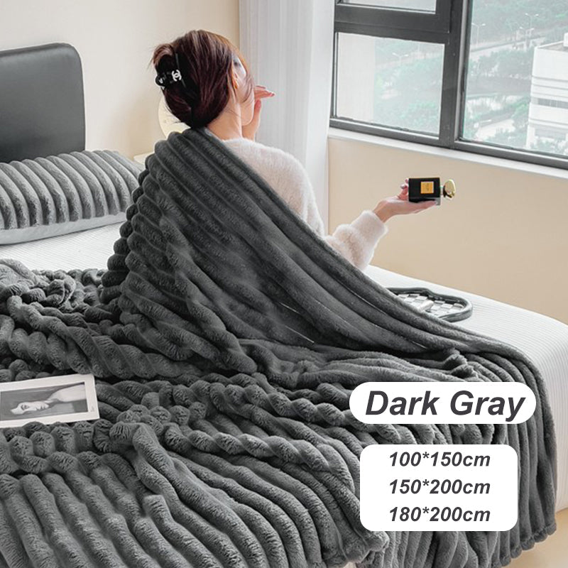 🛍️ 50% Off – Cozy Flannel Throw Blanket with Rabbit Fur Look – Soft, Lightweight & Versatile – Ideal for Office, Sofa & Travel 🛋️