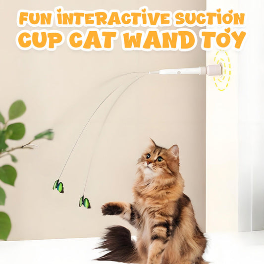 Fun Interactive Suction Cup Cat Wand Toy😻