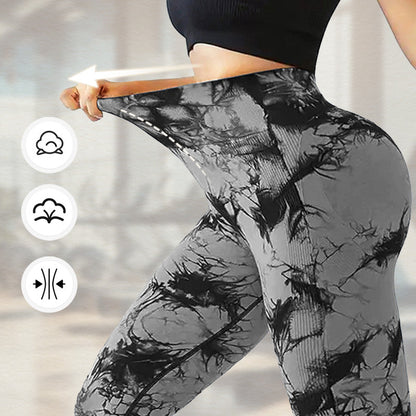 Women's Trendy Tie-Dye Tummy Control Yoga Legging