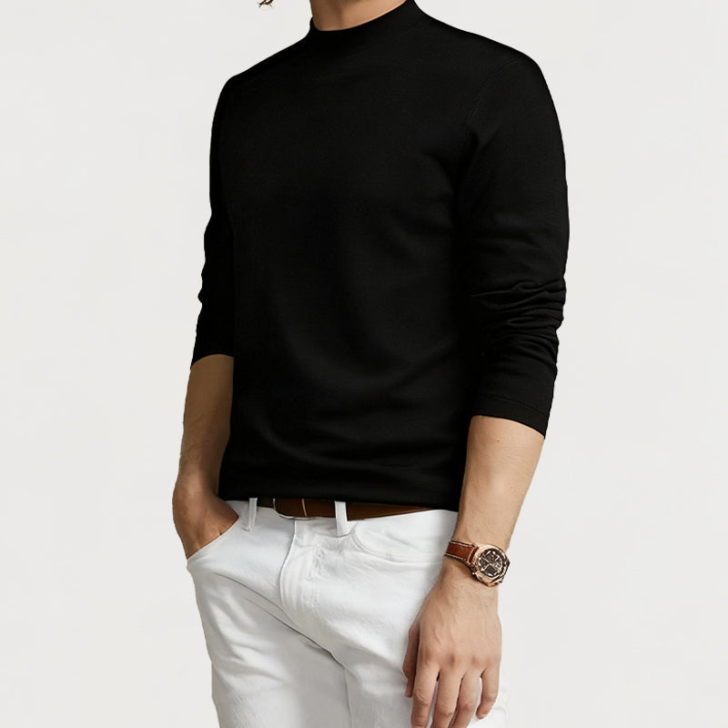 Men’s Antibacterial Solid Color Thermal Long Sleeve Top