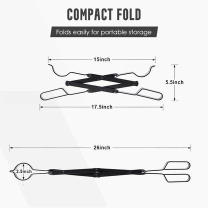 🔥Durable & Foldable Firewood Tongs