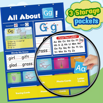 Children's Enlightenment Interactive Alphabet Learning Pocket Chart Set
