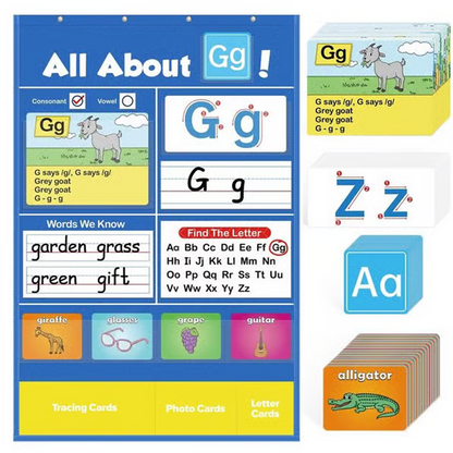 Children's Enlightenment Interactive Alphabet Learning Pocket Chart Set