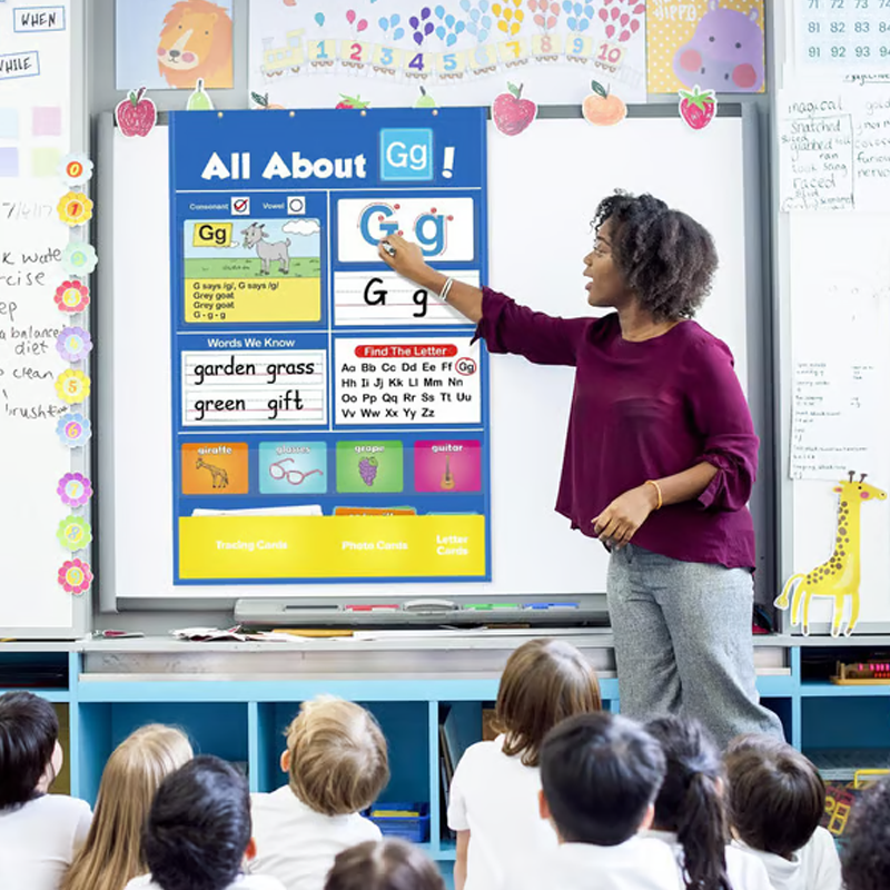 Children's Enlightenment Interactive Alphabet Learning Pocket Chart Set