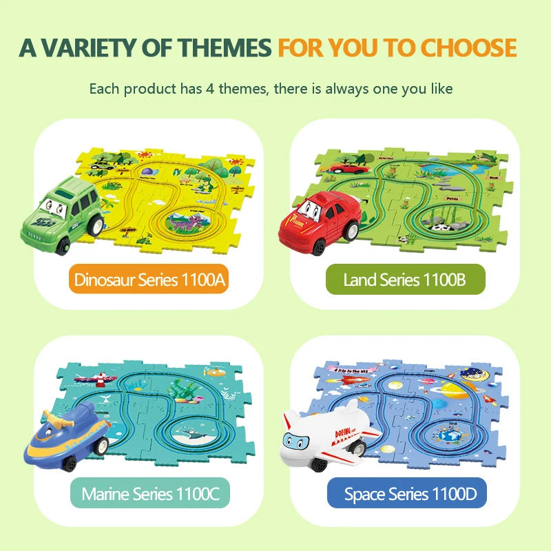 🔥Best Christmas Gift🚗🚗🚗Children's Educational Puzzle Track Car Toy Set