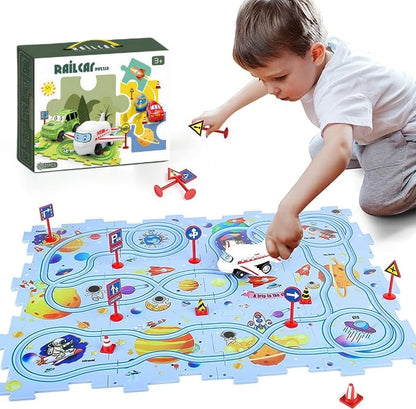 🔥Best Christmas Gift🚗🚗🚗Children's Educational Puzzle Track Car Toy Set