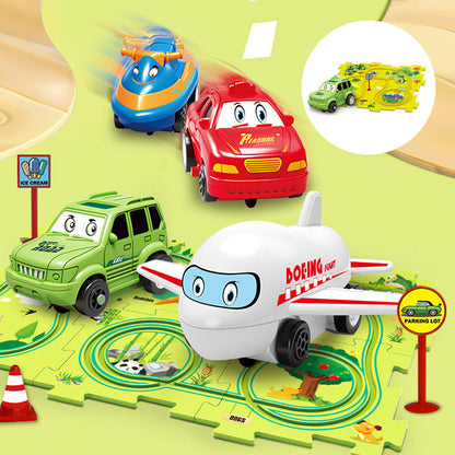 🔥Best Christmas Gift🚗🚗🚗Children's Educational Puzzle Track Car Toy Set