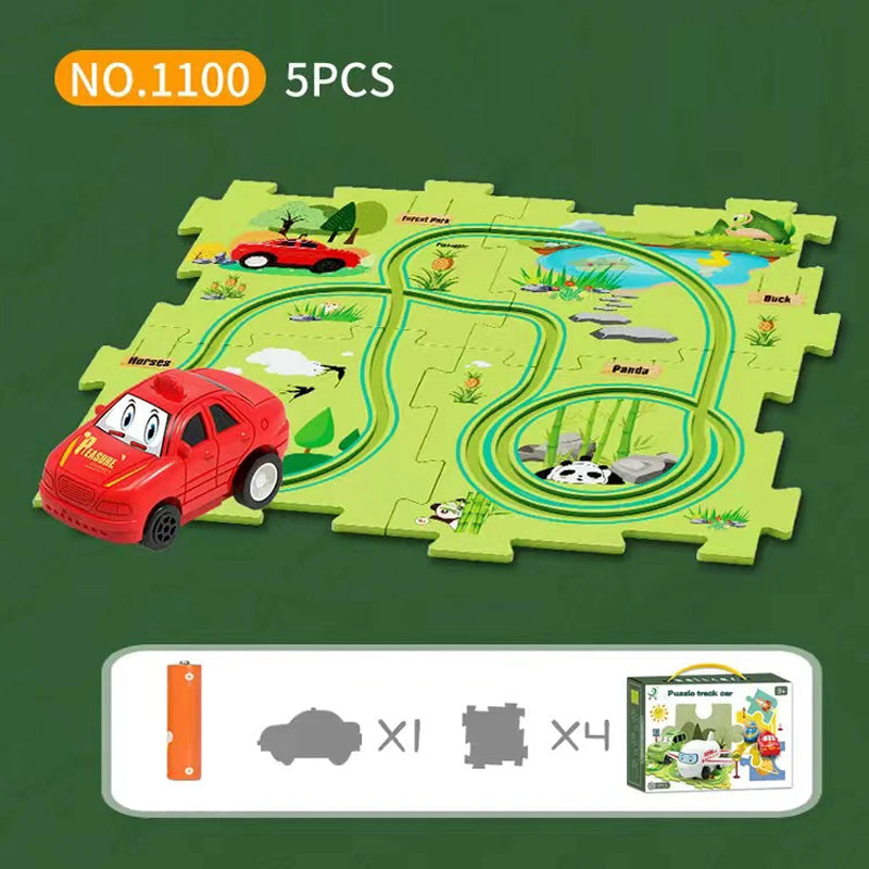 🔥Best Christmas Gift🚗🚗🚗Children's Educational Puzzle Track Car Toy Set