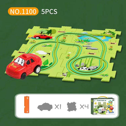 🔥Best Christmas Gift🚗🚗🚗Children's Educational Puzzle Track Car Toy Set