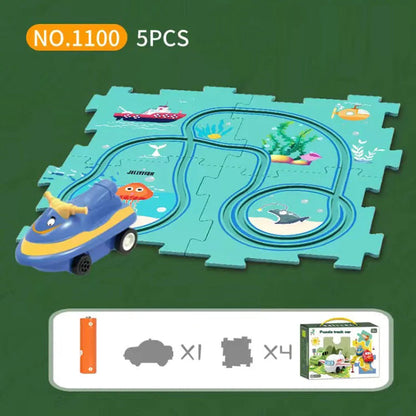 🔥Best Christmas Gift🚗🚗🚗Children's Educational Puzzle Track Car Toy Set