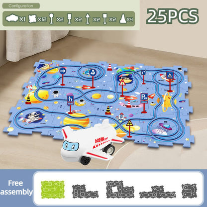 🔥Best Christmas Gift🚗🚗🚗Children's Educational Puzzle Track Car Toy Set