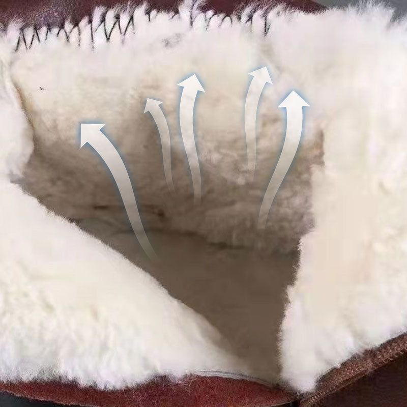 Women's Plush Lined PU Leather Platform Ankle Boots