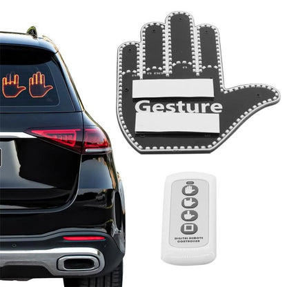 ✋50% OFF NOW! Car Hand Gesture LED Light with Remote Control, Funny Rear Window Finger Signal Light, Novelty Car Decor Lamp for Rear Windshield