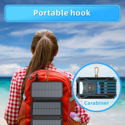 20000mAh Solar-Powered Outdoor Emergency Portable Power Bank with LED Flashlight