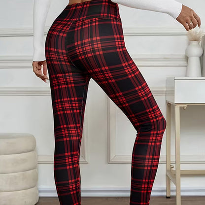 🔥Hot Sale Deals-High-Elasticity Slim Fit Warm Plaid Leggings for Women