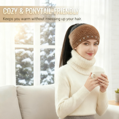 Women's Knit Headband with Flower Accents