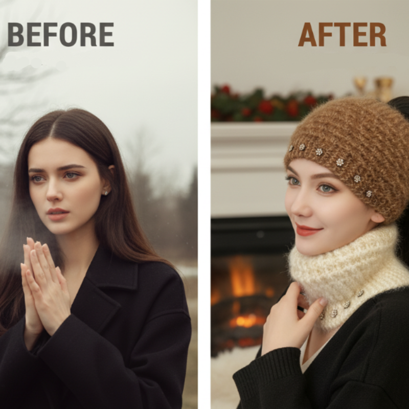 Women's Knit Headband with Flower Accents