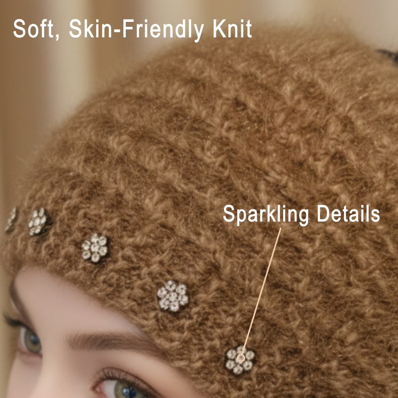 Women's Knit Headband with Flower Accents