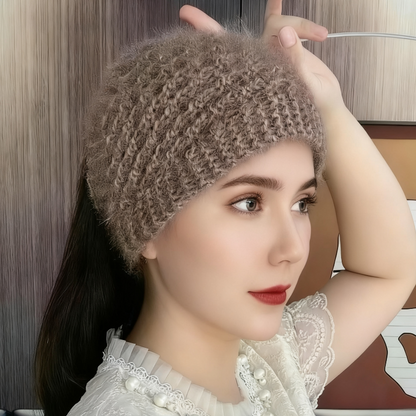 Women's Knit Headband with Flower Accents