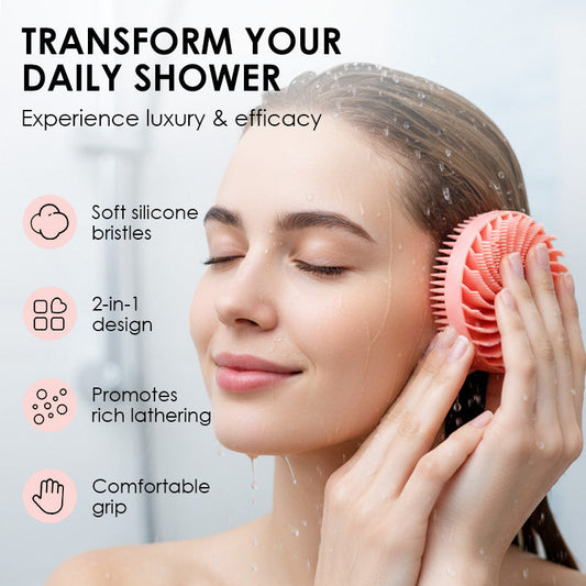 2-in-1 Silicone Body Scrubber & Scalp Massager Brush