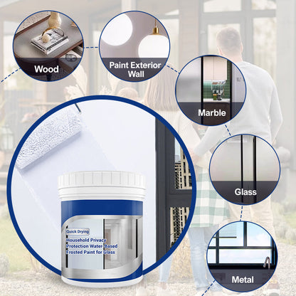 🔒✨ Household Privacy Protection Water-Based Frosted Paint for Glass 🚪🖌️ – Easy DIY Window Film Alternative, Instant Obscuring, Scratch-Resistant Finish, Ideal for Bathroom & Office Privacy, Safe & Odorless Formula