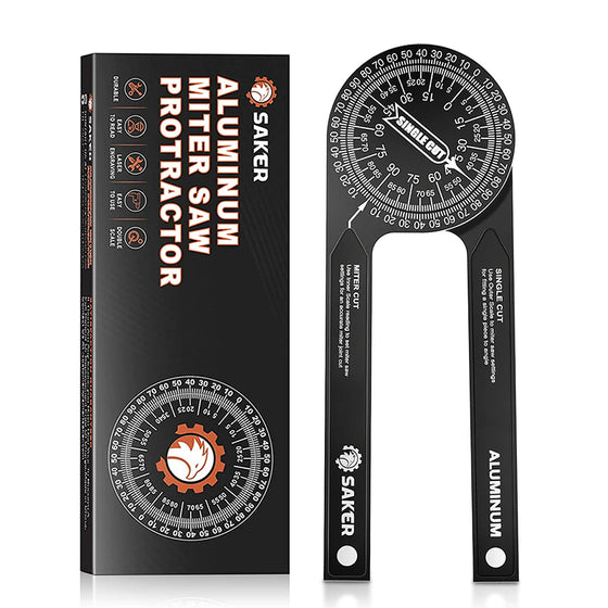 📏50% OFF NOW! Precision Aluminum Protractor‑Miter Saw Angle Finder Gauge, 360 Degree Angle Measuring Tool, Anodized Aluminum Protractor for Woodworking, Carpentry & DIY Cutting Projects