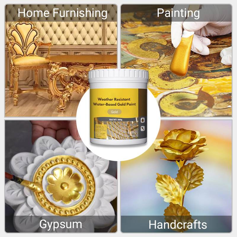 🏡Weather resistant water-based gold paint