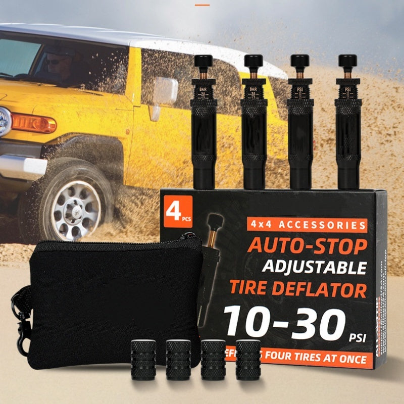 Adjustable Auto-Stop Tire Deflator Kit - 4PCS/Set