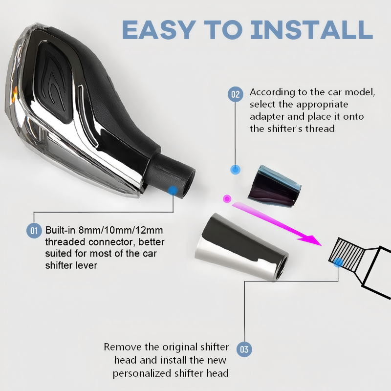 🚗Universal Touch-Activated LED Clear Gear Shift Knob