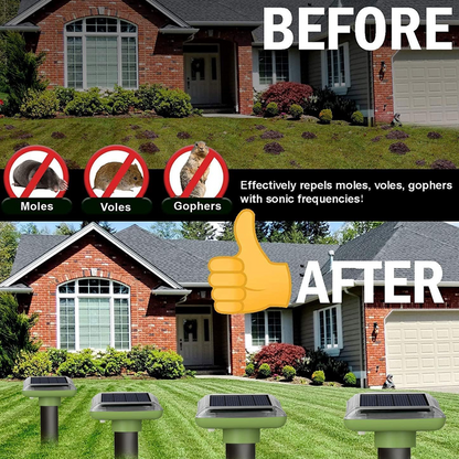 Today Only: 56% Off💥Ultrasonic Solar Powered Waterproof Mole Repellent