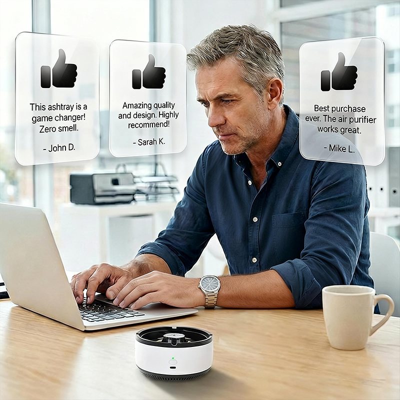 Value Bundle: Intelligent Smokeless Ashtray with Air Purifier + Dehumidifier Box