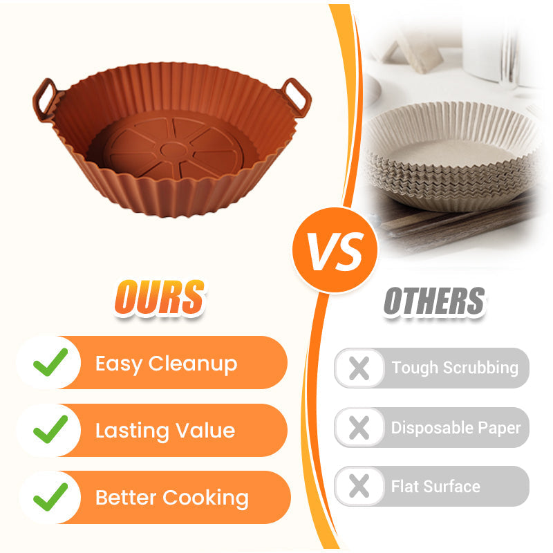 Bake & Crisp Instantly! Reusable Silicone Air Fryer Liner