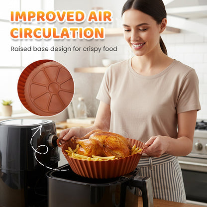 Bake & Crisp Instantly! Reusable Silicone Air Fryer Liner