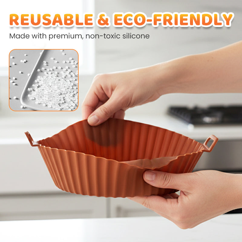 Bake & Crisp Instantly! Reusable Silicone Air Fryer Liner