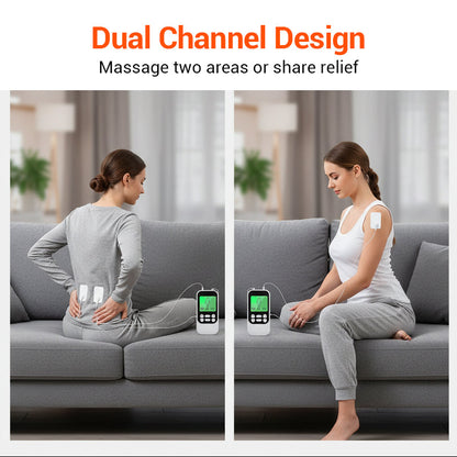 Dual-Channel TENS Massager – 10 Modes & Portable Relief
