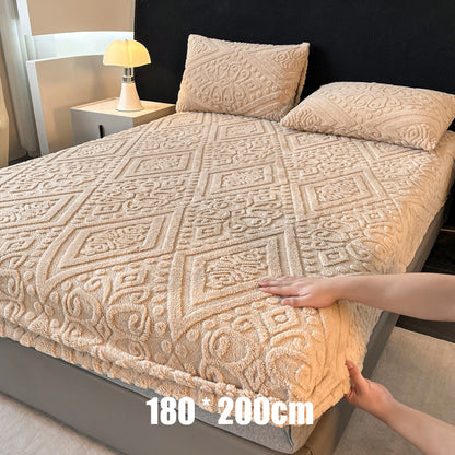🛏️ Save 50%! ✨ 360° Plush Knit Fitted Sheet – All-around stretch & cozy ✨