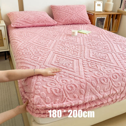 🛏️ Save 50%! ✨ 360° Plush Knit Fitted Sheet – All-around stretch & cozy ✨