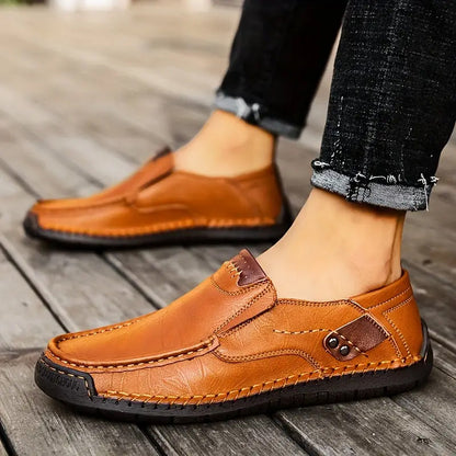 👞✨ Classic Men’s Slip-On Leather Shoes – Premium Calfskin, All-Day Comfort & Effortless Style 👔👌 Step into Elegance & Get 60% OFF Today!
