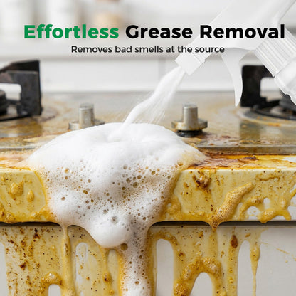 🔥🧼 Heavy-Duty Degreaser Foam – Clinging action, fast-working. 🧽⚡ Removes years of grime from range hoods, stovetops & cookware. Antibacterial, streak-free shine.