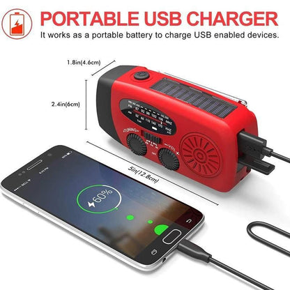 📻50% OFF NOW! Portable Emergency Hand Crank Solar Radio – Multifunctional AM/FM/WB Weather Radio with LED Flashlight & Phone Charger for Camping, Hurricane & Power Outages