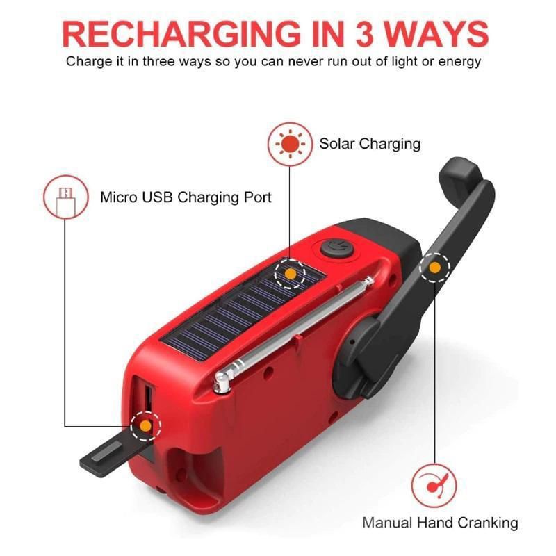 📻50% OFF NOW! Portable Emergency Hand Crank Solar Radio – Multifunctional AM/FM/WB Weather Radio with LED Flashlight & Phone Charger for Camping, Hurricane & Power Outages