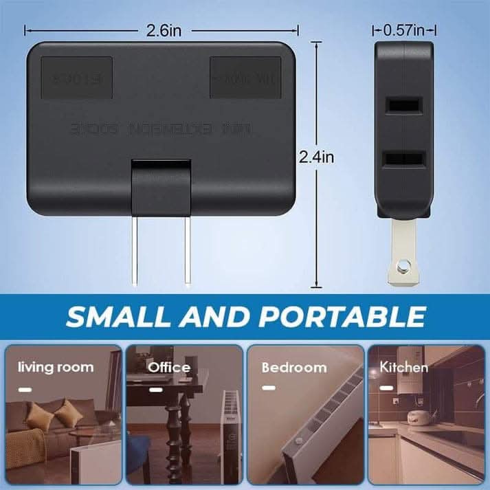 180° rotatable 3-way socket